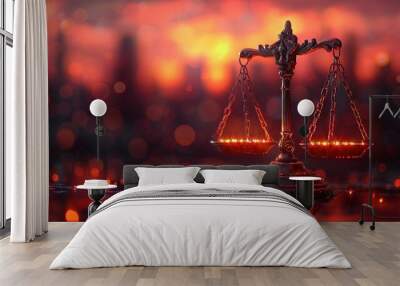 Data Jurisprudence: Law Scales Against Digital Infrastructure Wall mural