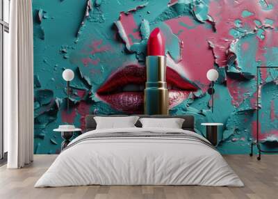 lipstick, beauty, cosmetics, makeup, red, make-up, fashion, cosmetic, lips Wall mural