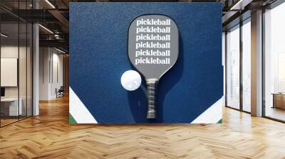 Pickle ball paddle on pickle ball court. Wall mural