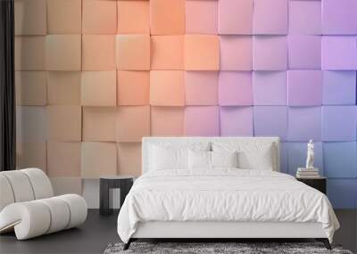 Colorful Gradient Mosaic Texture: Abstract Orange Pink Purple Blurred Background for Banner with Ample Copy Space Wall mural