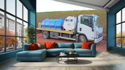 Lorry on a construction site Wall mural