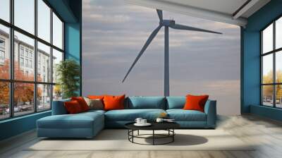 wind turbine in morning mist Wall mural