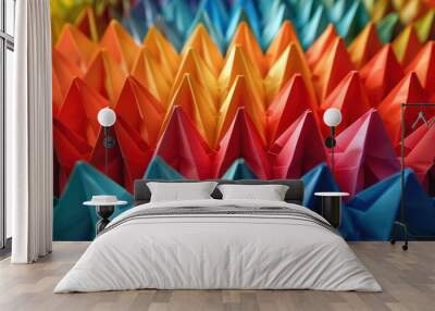 Vibrant Origami Paper Abstract Wallpaper Background Wall mural