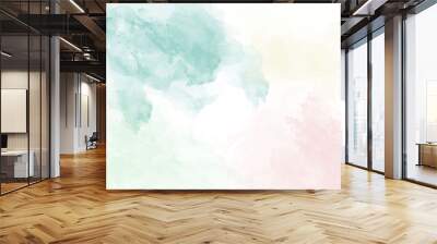 Blue soft watercolor abstract texture. Vector illustration. Wall mural