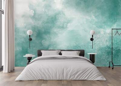 Green watercolor background Wall mural