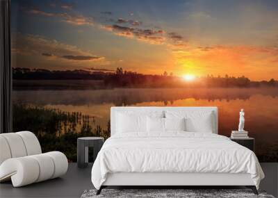 beautiful background of nature. wonderful misty landscape. amazi Wall mural