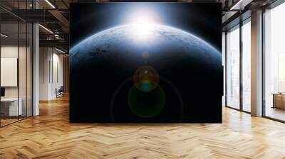 blue ice planet digital illustration. Wall mural