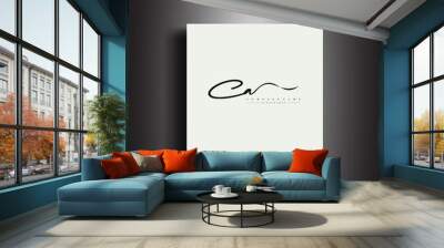 CA Signature style monogram.Calligraphic lettering icon and handwriting vector art. Wall mural