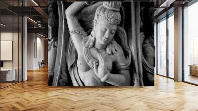 wood statue Wall mural