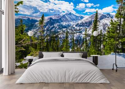 Beautiful Spring Hike to Flattop Mountain in Rocky Mountain National Park, Colorado Wall mural