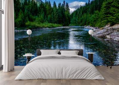 Beautiful Summer Day in Glacier National Park, Montana Wall mural