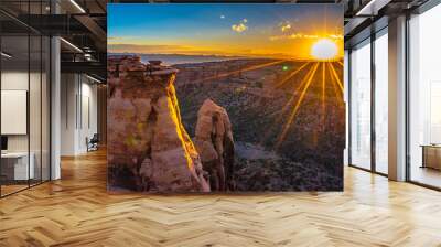 Beautiful Sunrise Hike at the Colorado National Monument in Grand Junction, Colorado Wall mural