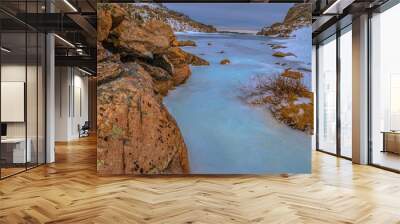 Snowshoeing to the Top of Sky Pond in Rocky Mountain National Park in Estes Park, Colorado Wall mural