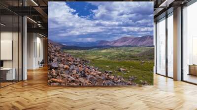 Landscape views from Kings Peak panorama in Uintah Rocky Mountains from Henry’s Fork hiking trail in summer, Ashley National Forest, High Uintas Wilderness, Utah. United States. USA Wall mural