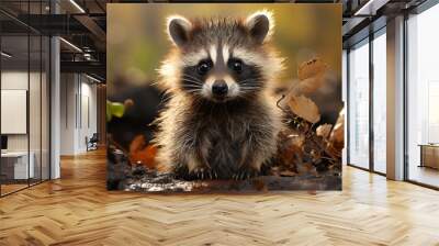 Raccoon in the forest Wall mural