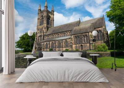 St Mary's Church Mirfield built on a ancient site in 1871. Located in West Yorkshire, England. Wall mural