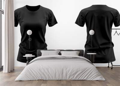 black t-shirt, isolated, women's Wall mural