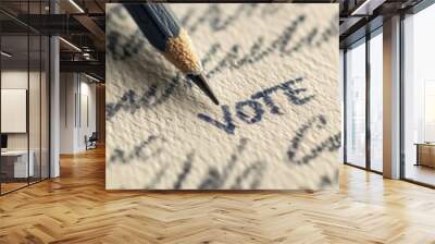 Vote written on paper Wall mural