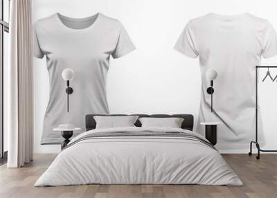 white t-shirt, isolated, women's Wall mural