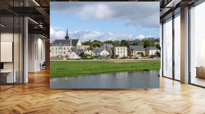 view of the city of the river Bouchemaine, France  Wall mural