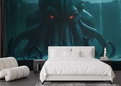 Cthulhu rising in R'lyeh |  Cthulhu en R'lyeh emergiendo. Wall mural