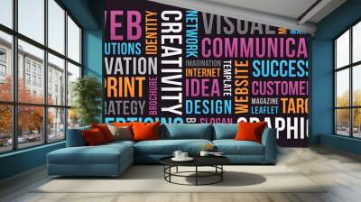 Communication and marketing - word cloud Wall mural