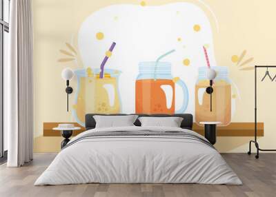 banana and carrot smoothies Wall mural