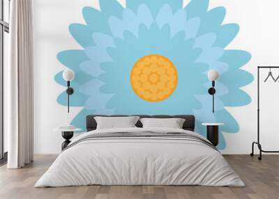 blue flower icon Wall mural