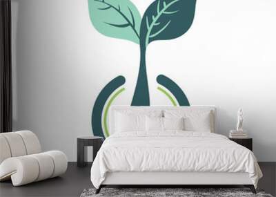 flat ecology emblem Wall mural