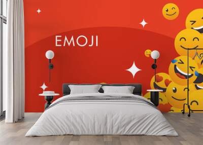 Happy emojis faces icon bundle vector design Wall mural