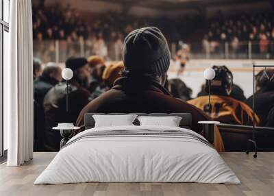 Large crowd of spectators watching a performance in the night generated by AI Wall mural