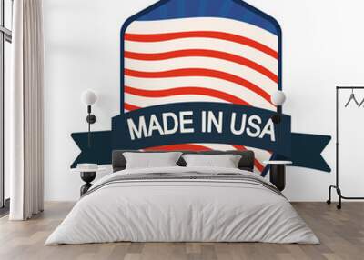 made in usa badge Wall mural