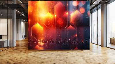 Shiny celebration night glowing decoration pattern bright dark illuminated generated by AI Wall mural