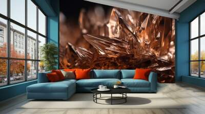 Shiny gemstone illuminated in vibrant blue reflection generated by AI Wall mural