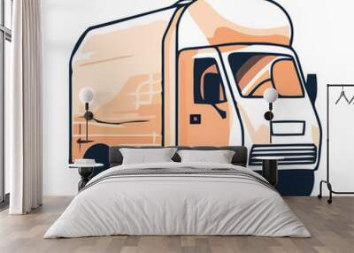 Trucking industry delivering cargo containers Wall mural