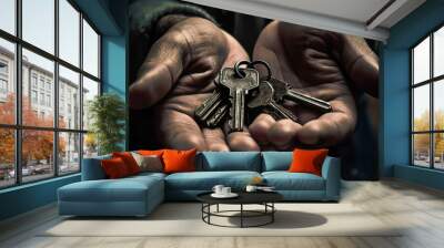 Unlocking the symbol of home ownership success generated by AI Wall mural