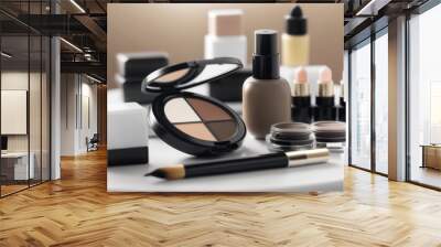 accessories and makeup and beauty kit used worldwide. make-up or make-up, make-up consists of applyi Wall mural