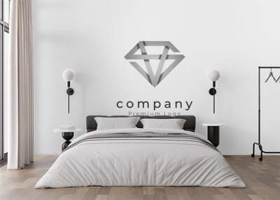 Abstract Initial letter SV or VS Diamond Logo Design, letter SW with diamond combination, vector illustration Wall mural