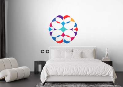 Color Brain Logo, usable for brand and company logos, vector illustration Wall mural