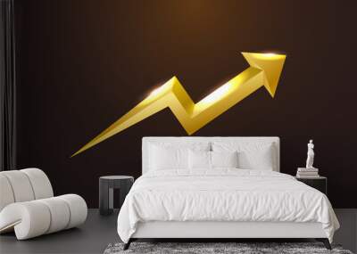 Gold  Graph Arrow vector Wall mural