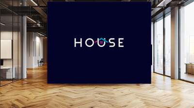 House Logo, letter U with house icon combination in text House typography logo, vector illustration Wall mural