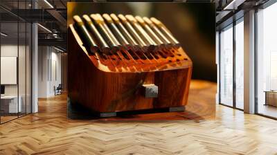 Kalimba with its metal tines and wooden body, beautifully lit 32k, full ultra hd, high resolution Wall mural