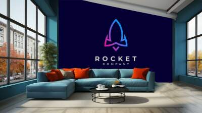 Rocket Logo, modern Rocket  logo design, usable for technology and company logos, vector illustration Wall mural