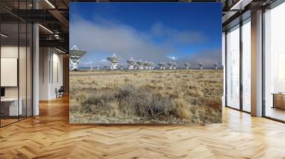 Sunny landscape with Very Large Array, New Mexico Wall mural