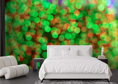 abstract green bokeh fron blur green light decoration background for design Wall mural