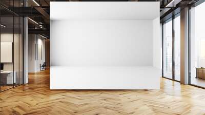 Blank white interior room background ,empty white walls corner and white wood floor contemporary,3D rendering Wall mural