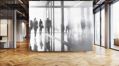 Blurred business people meeting inside office with space for business banner background design Wall mural