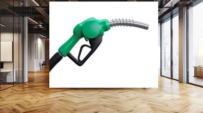 Nozzle gasoline pump fuel station isolated on white background. Green energy. 3d render.  Wall mural