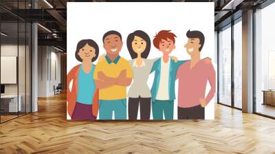 diverse happy people Wall mural