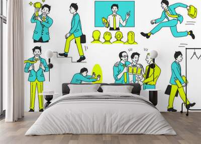 Set of businessman character  Wall mural